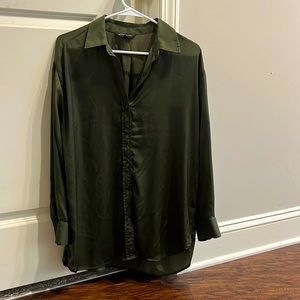 Green Banana Republic Satin Blouse